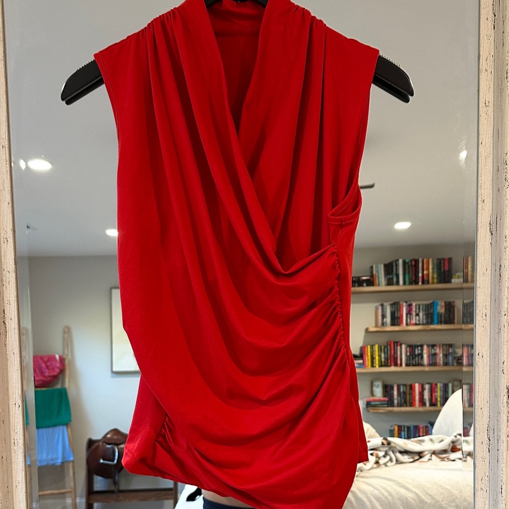 Vibrant Red Sleeveless Top